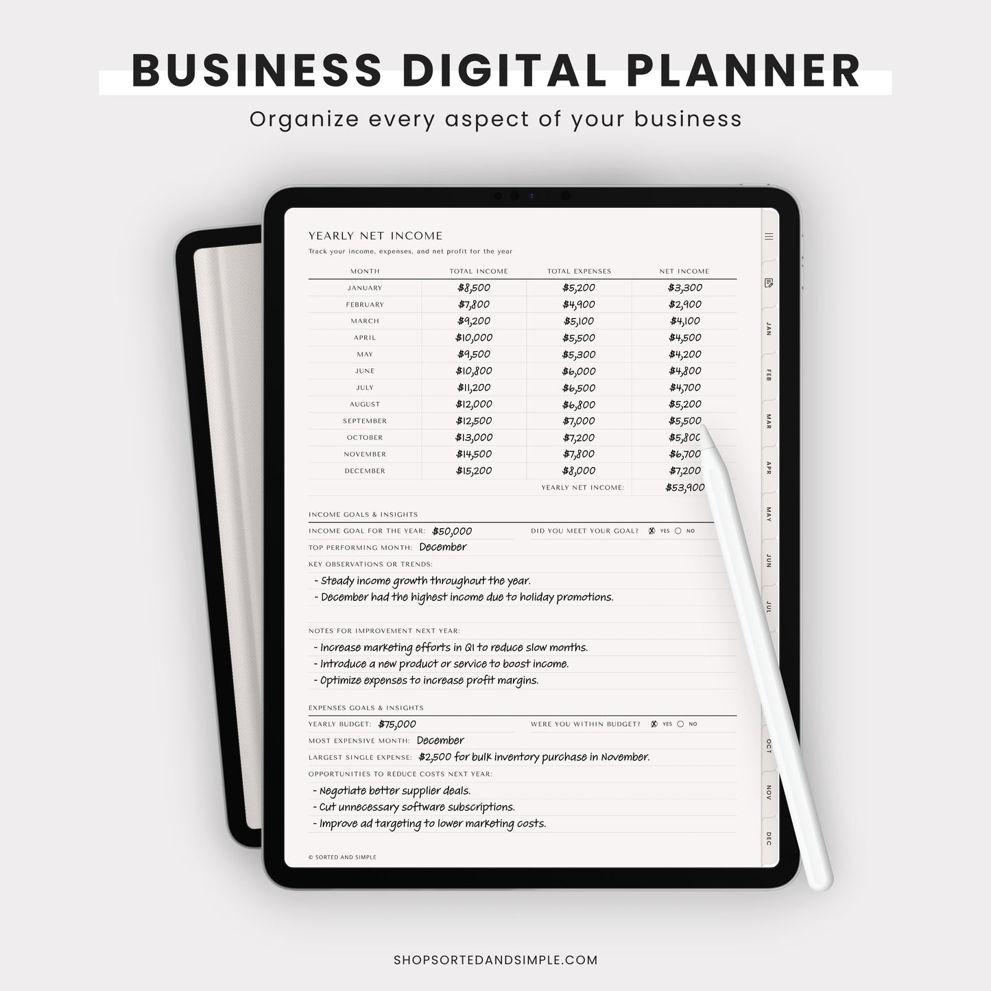 Small Business Digital Planner