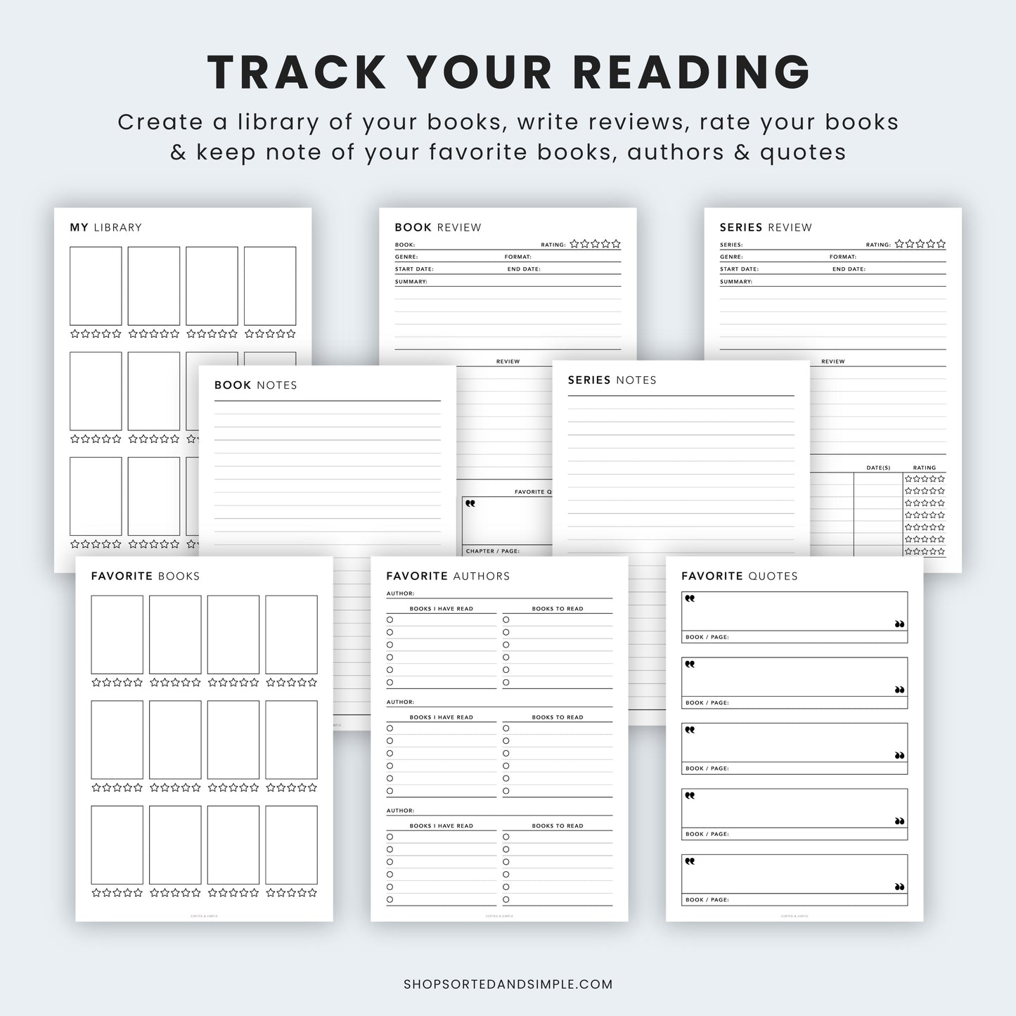 Reading Planner Bundle Printable