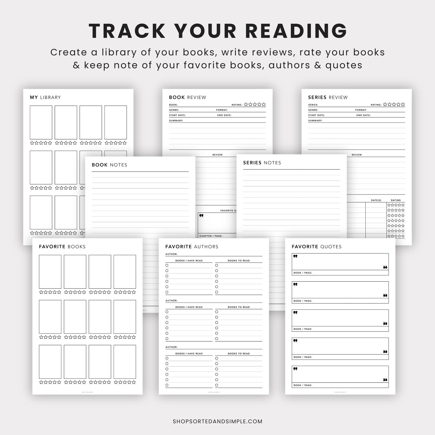 Reading Planner Bundle Printable
