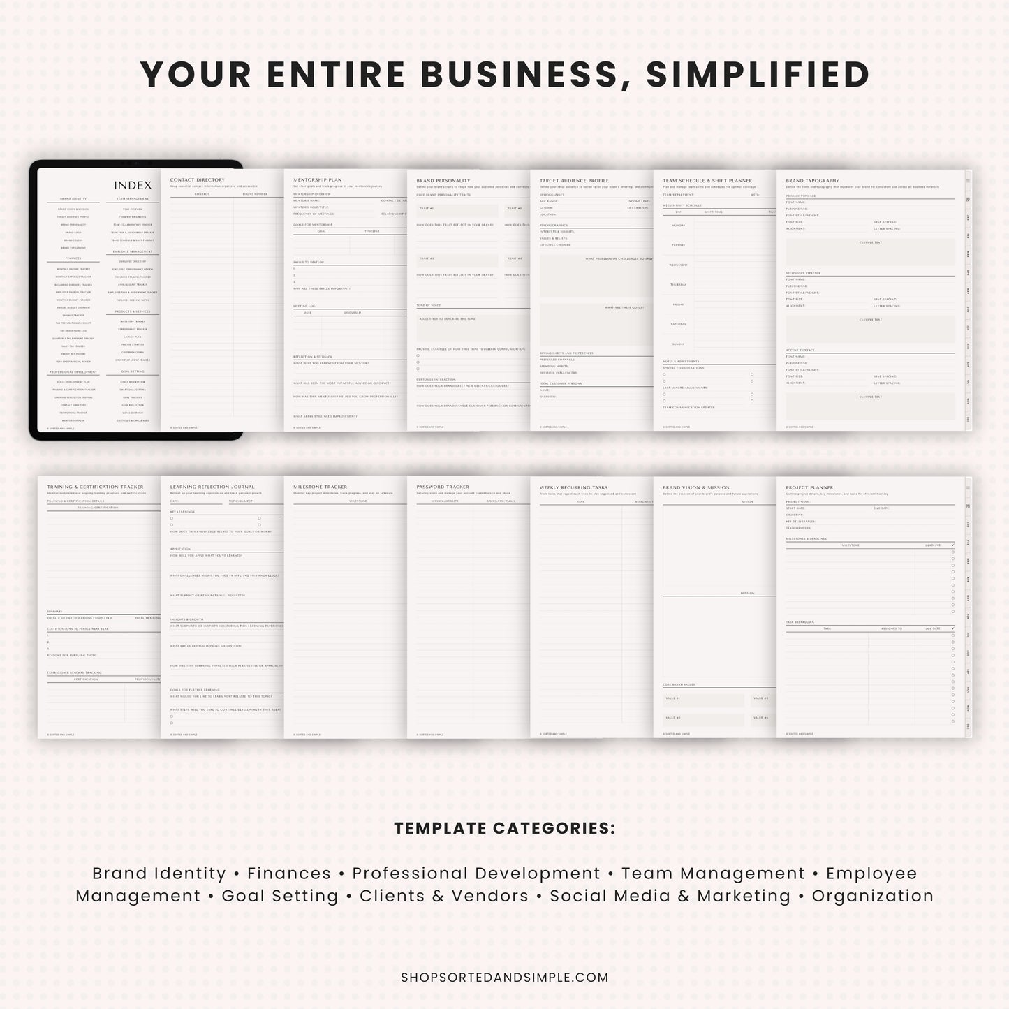 Small Business Digital Planner