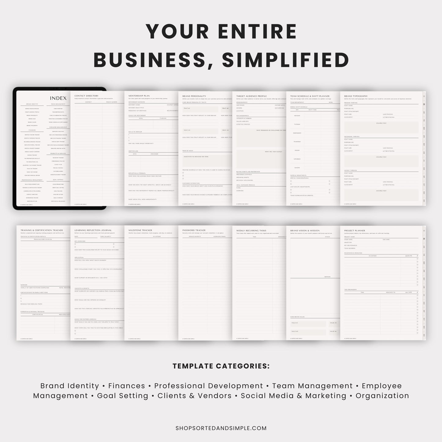 Small Business Digital Planner