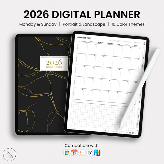 2026 Digital Planner: All-in-One Hyperlinked PDF