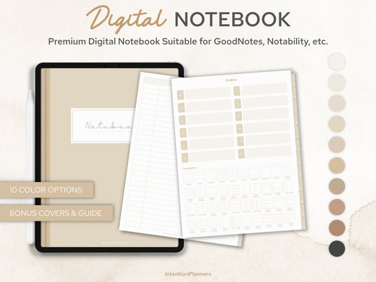 Image of a digital student notebook listing on Etsy.