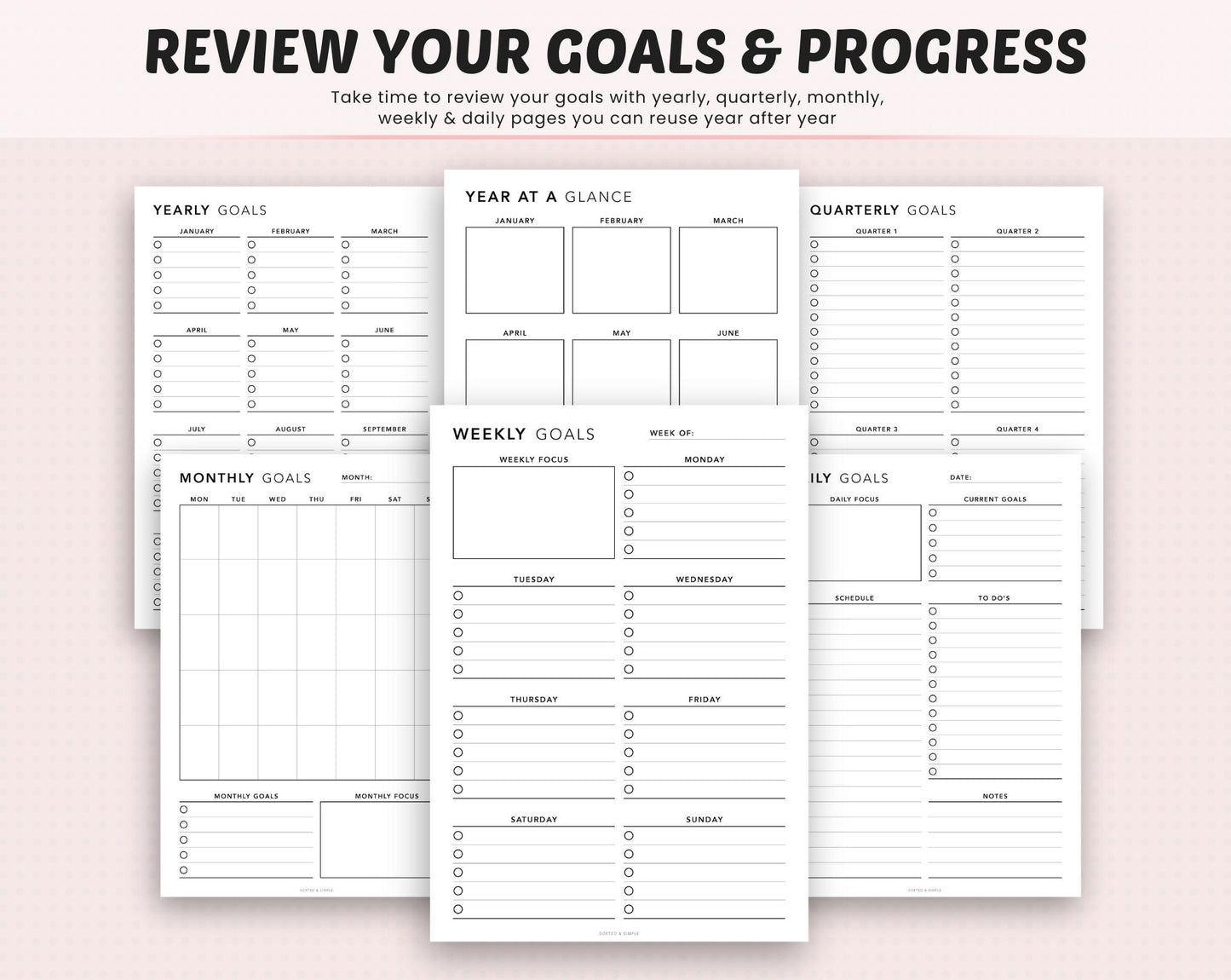 Goal Planner Bundle Printable