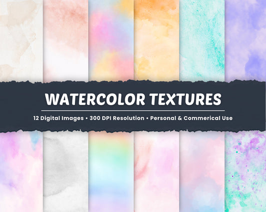 Watercolor Textures Digital Backgrounds