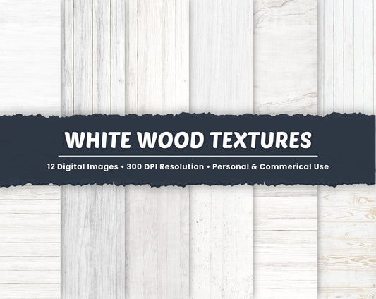 White Wood Textures Digital Backgrounds