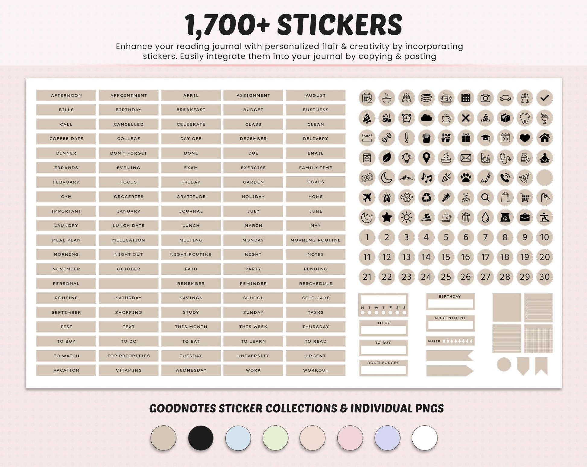 The images shows the product has over 1700 digital stickers.