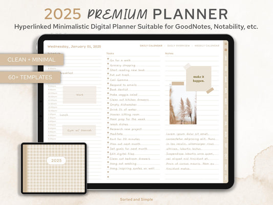 2025 All In One Minimalist Digital Planner