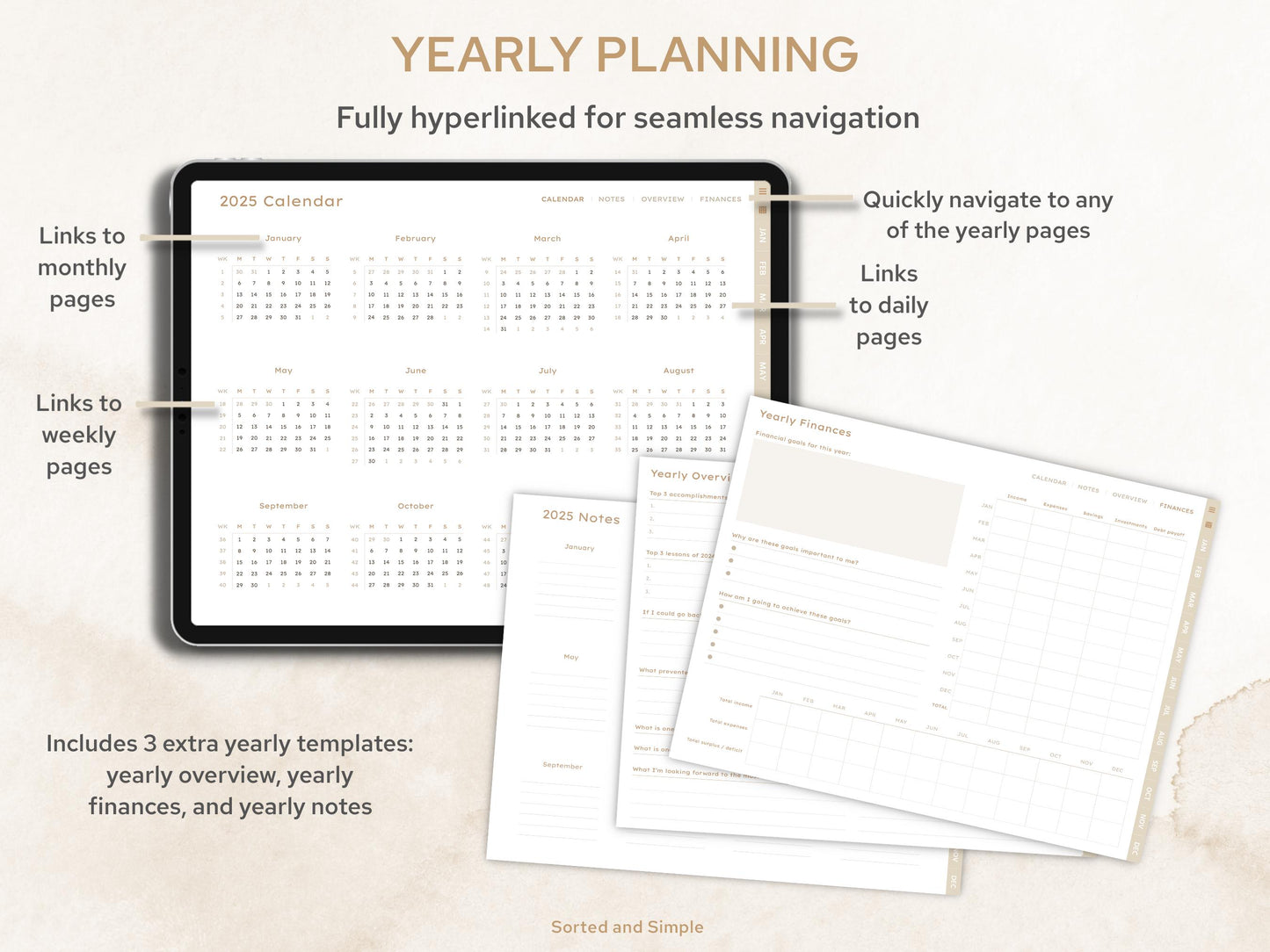 2025 All In One Minimalist Digital Planner